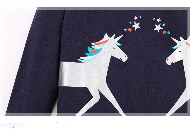 Knitted Long Sleeve Children's T-shirt Round Neck Cartoon T-shirt